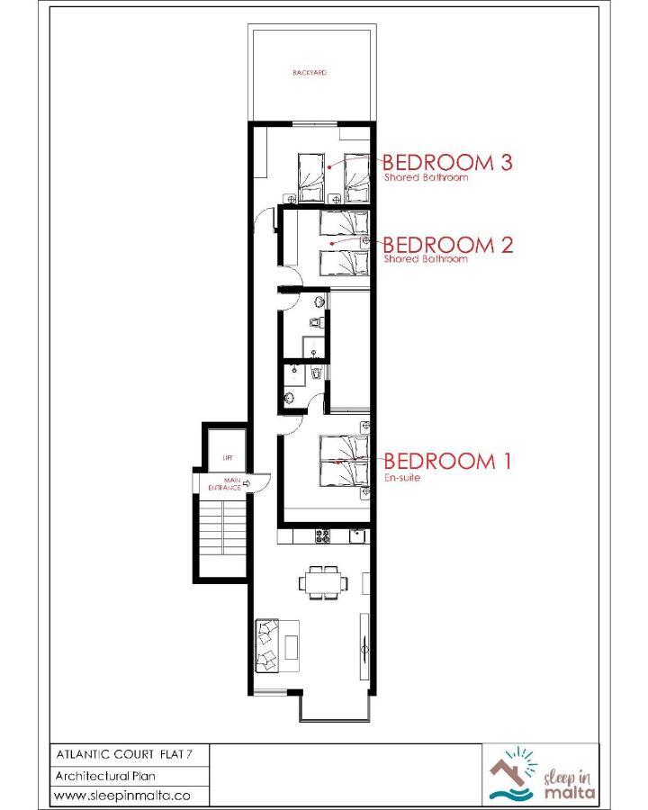 F7 Room 2, Private Bedroom Two Single Beds Shared Bathroom In Shared Flat Msida Luaran gambar